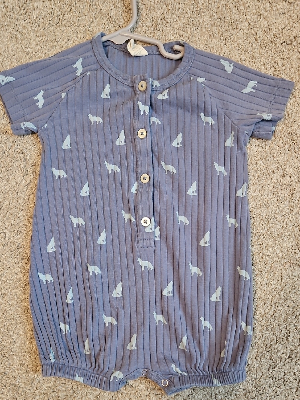 Kate Quinn Ribbed Cotton Wolf Romper 12-18 Month